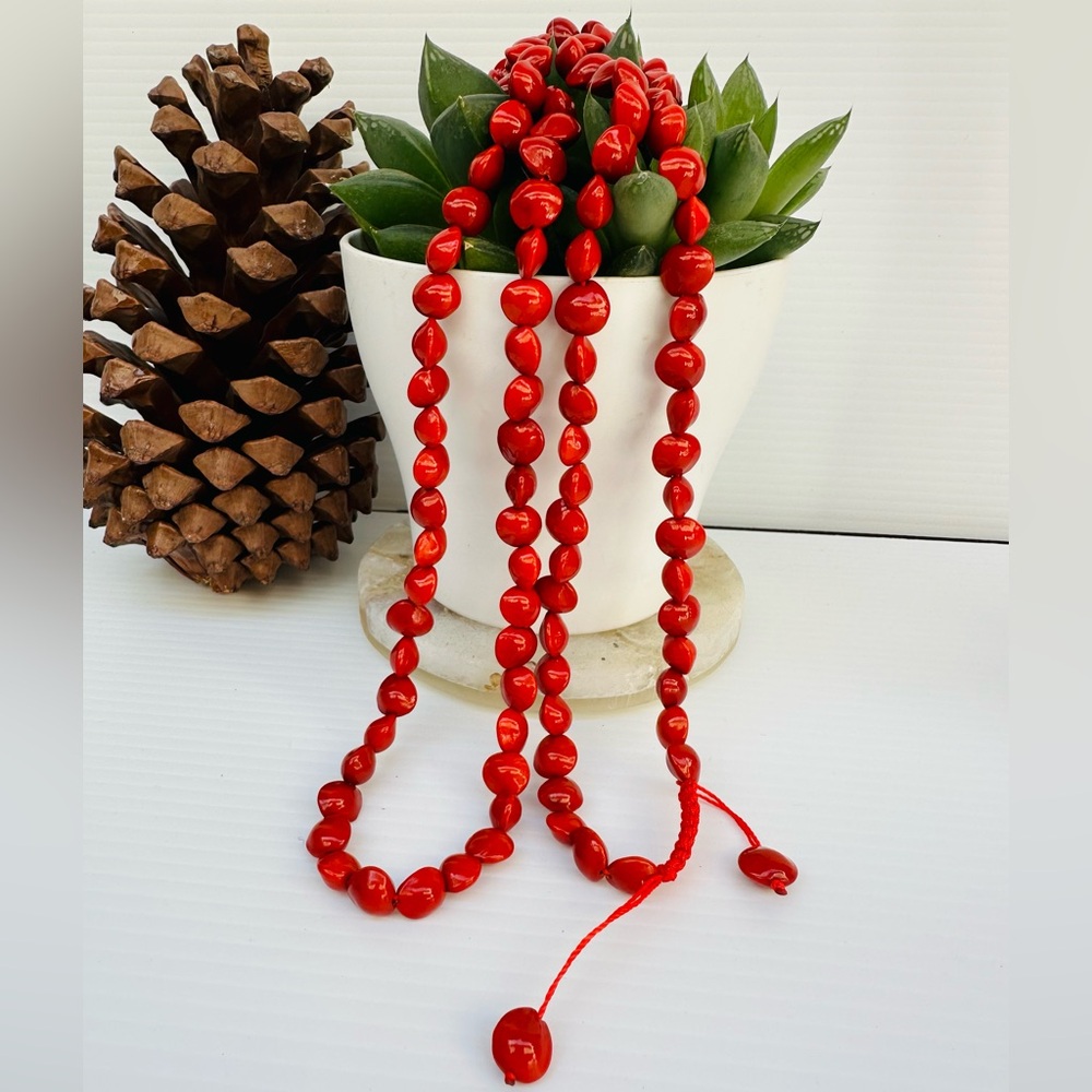 vintage natural red  beans Handmade Heart Traditions Unique necklace Bracelet19”